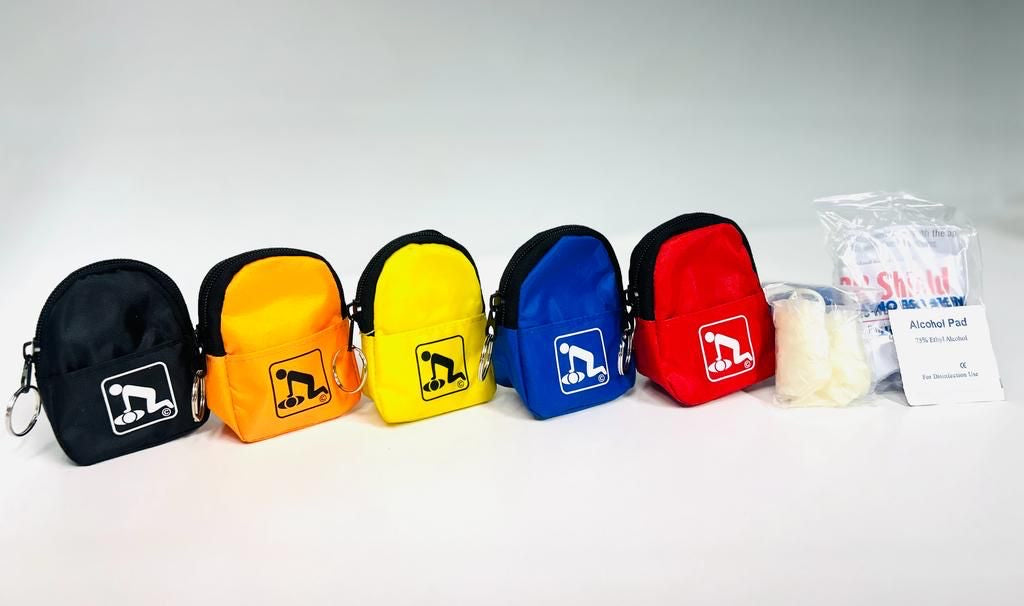 cpr mini backpack CPR backpack key chain kit with mask and gloves INDIVIDUAL